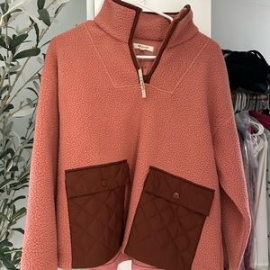 Madewell fleece quilted pocket popover jacket